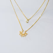 Diamond sun necklace double clavicle chain – Jewelry Gift Ideas — 2