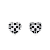 Women's Heart-shaped Plaid Stud Earrings – Gifts for Her — 12