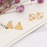 Geometric Square Triangular Round Stud Earring – Jewelry Gift Ideas — 5
