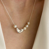 Sweet Loving Heart Pearl Necklace Women's Fashion – Jewelry Gift Ideas — 3