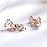 S925 Sterling Silver Earrings New Bow Earrings Sweet – Everyday Gifts — 2
