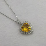 S925 Silver Plated White Gold Inlaid Citrine – Jewelry Gift Ideas — 3