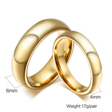 Glossy Plain Circle Tungsten Steel Couple Rings – Gifts for Her — 4