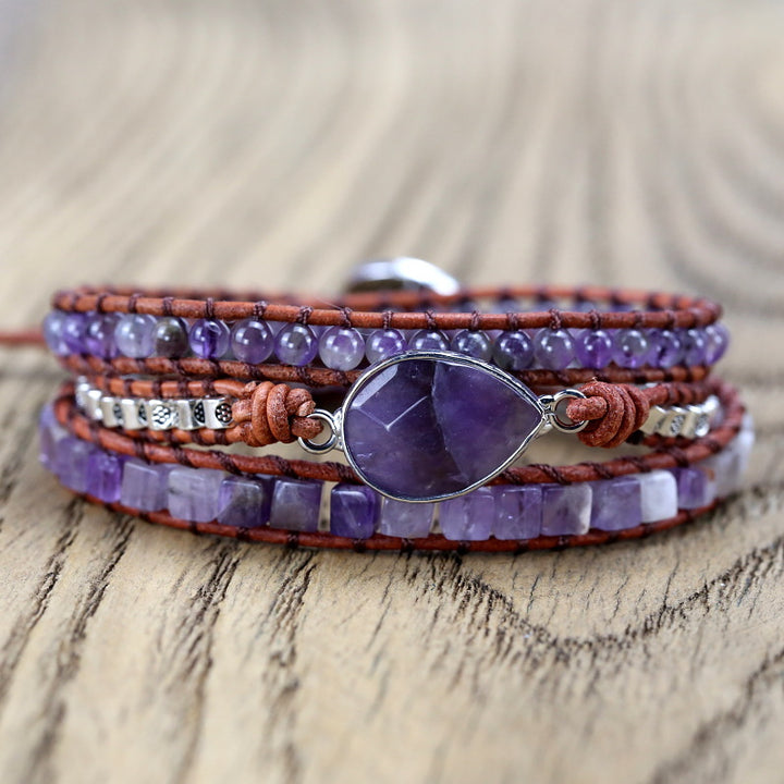 Vintage Amethyst Bracelet Beaded Bracelet Woven – Jewelry Gift Ideas — 1