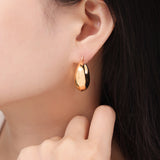 Simple Glossy Copper-plated Gold U-shaped Earrings – Small Gift Ideas — 4