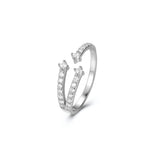 Diamond-embedded Open Ring Electroplated Zircon – Everyday Gifts — 3
