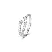 Diamond-embedded Open Ring Electroplated Zircon – Everyday Gifts — 3