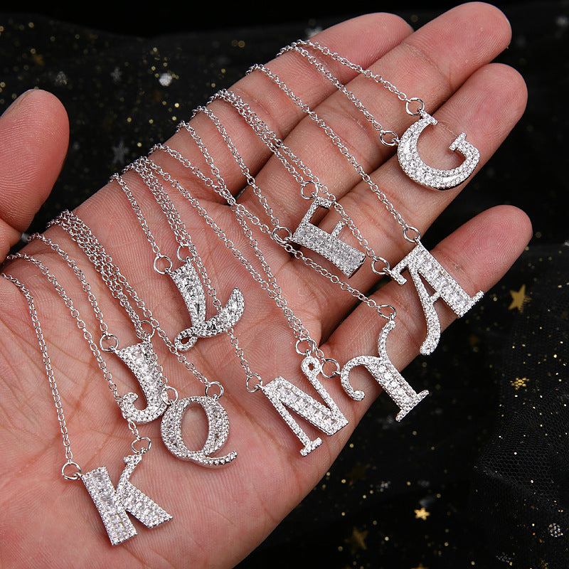 Fashion Temperament 26 Letter Zircon Necklace – Jewelry Gift Ideas — 1
