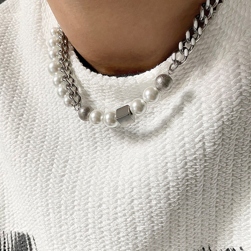 Men's Cuban Pearl Double Stitching Design – Jewelry Gift Ideas — 1