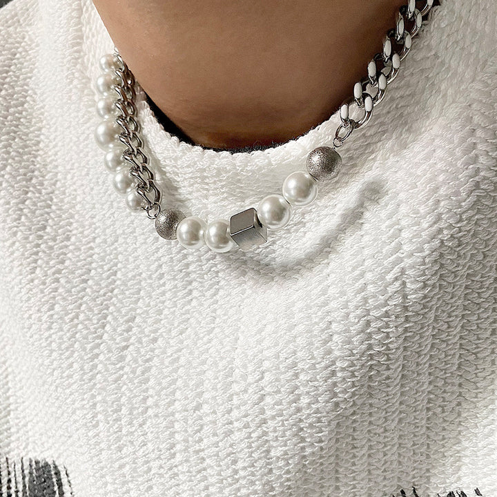 Men's Cuban Pearl Double Stitching Design – Jewelry Gift Ideas — 1