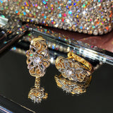 Exquisite Hollow Pattern Color Separation Ear Buckles – Surprise Gifts — 1