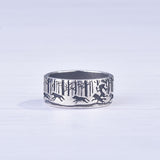 Engraving Running Woman With Wolves Silver Plated Ring – Gifts for Her — 4