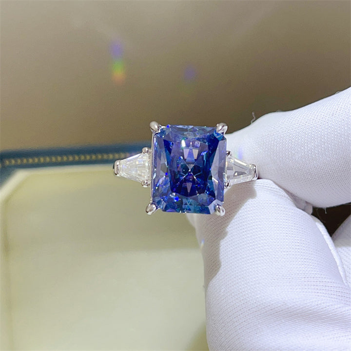 Sapphire Blue Ledean 5 Karat Moissanite Ring – Useful Gifts — 1