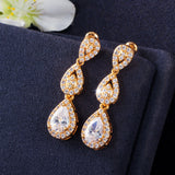 Long Water Drop Zircon Necklace Earrings Bracelet – Jewelry Gift Ideas — 3