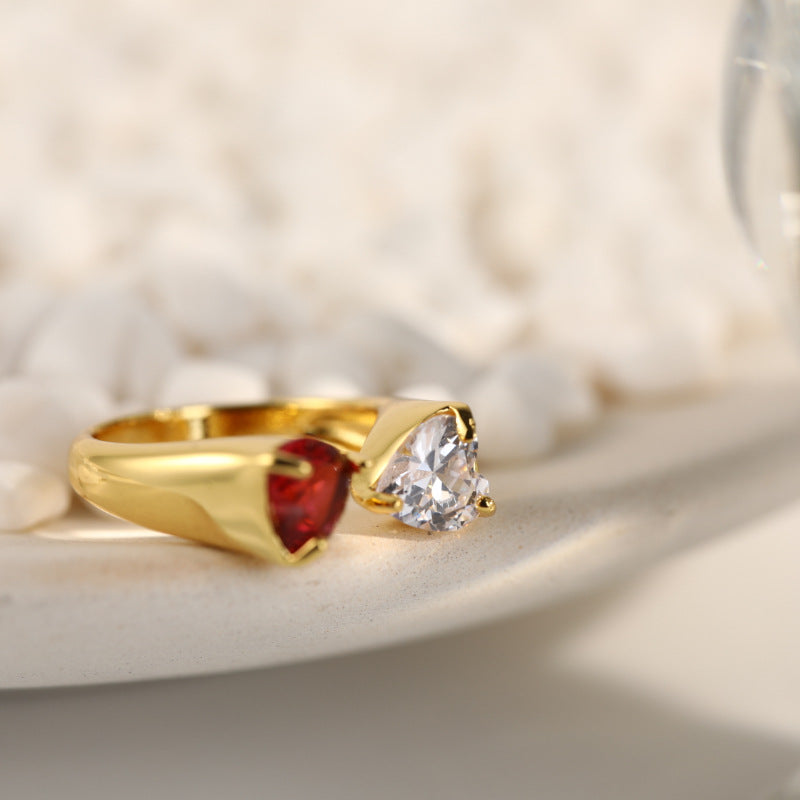 Zircon Ring Asymmetrical Opening Ring Personality – Unique Gift Ideas — 1