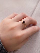 Fashion Gold-Covered Natural Garnet Round Bead Ring – Stylish Gifts — 7