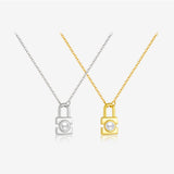 S925 Sterling Silver Small Lock Pendant Pearl – Jewelry Gift Ideas — 6