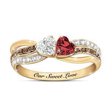 Simple Geometric Line Double Love Ring – Gifts for Couples — 4