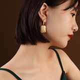 Vintage Engraved Shield Ear Hook Ear Hanging – Holiday Gift Ideas — 4