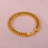 Gold Double Buckle Flat Chain Solid Necklace – Jewelry Gift Ideas — 3