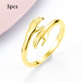 Alloy Simple Hands Hug Ring Opening Adjustable – Jewelry Gift Ideas — 14