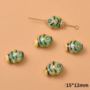 Hand-painted Yellow Small Fish Shape Ceramic – Jewelry Gift Ideas — 4
