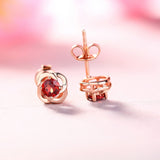 S925 Sterling Silver Earrings Female Natural Garnet – Gifts for Her — 3