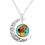 Van Gogh Starry Night Painting Moon Necklace – Jewelry Gift Ideas — 16
