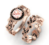Ornament Rose Gold Floral Leaf Set With Zirconium – Unique Gift Ideas — 4