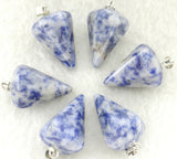 Natural Stone Agate Hexagonal Cone Pendant – Jewelry Gift Ideas — 13