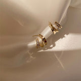Simple Double-layer Copper-plated Women's Ear Studs – Gifts for Her — 2