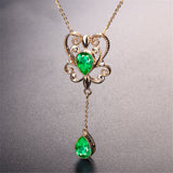 Emerald Color Treasure Hollow Pendant Necklace – Jewelry Gift Ideas — 5