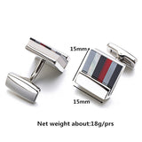 Stained Glass Square Cufflinks Business Shirt French – Surprise Gifts — 4
