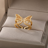 Micro Set Zircon Butterfly Tail Ring – Holiday Gift Ideas — 5