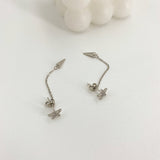Star Long Fringe Chain Cone Silver Stud Earrings – Holiday Gift Ideas — 2