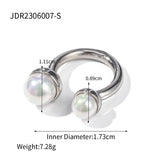18K Gold Stainless Steel Pearl Size Open Ring Does – Everyday Gifts — 8