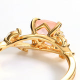 S925 Pure Silver Inlaid Natural Powder Crystal Ring – Birthday Gifts — 3