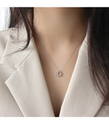 Geometric ring short clavicle necklace – Jewelry Gift Ideas — 4