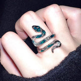 S925 Sterling Silver Emerald Diamond Snake Ring – Holiday Gift Ideas — 8