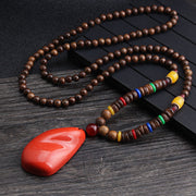 Men's And Women's Ethnic Necklaces Retro Wooden Beads – Gifts for Her — 9