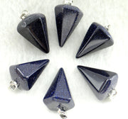 Natural Stone Agate Hexagonal Cone Pendant – Jewelry Gift Ideas — 6