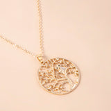 Fashion Gold Hollow Tree Of Life Necklace Crystal – Jewelry Gift Ideas — 4