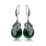 Vintage green chalcedony earrings – Meaningful Gifts — 2