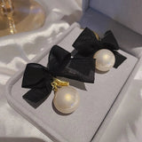 French Elegant Black Bow Earrings – Everyday Gifts — 6
