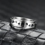 Heart-shaped Rotatable Titanium Steel Ring For Men – Gifts for Him — 1
