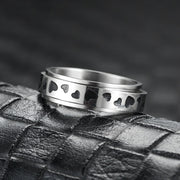 Heart-shaped Rotatable Titanium Steel Ring For Men – Gifts for Him — 1