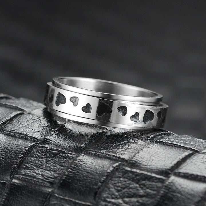 Heart-shaped Rotatable Titanium Steel Ring For Men – Gifts for Him — 1