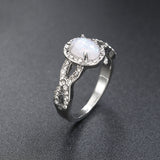 Women's Opaloid White Gold Zircon Fashion Ladies Ring – Stylish Gifts — 2