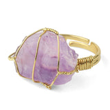 Women's Natural Amethyst Gold Plated Winding Ring – Gifts for Her — 6