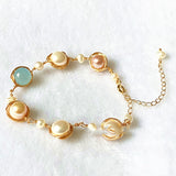 14k Gold Wrapped Yarn Hand-made Sapphire Bracelet – Jewelry Gift Ideas — 4